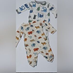 2pc Animal Print Onesies (0-3M)